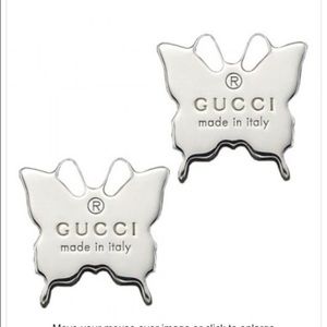 Authentic Gucci butterfly stud earrings new in box